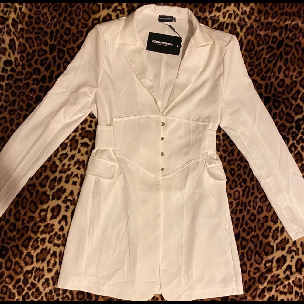White PLT Corset Dress NWT